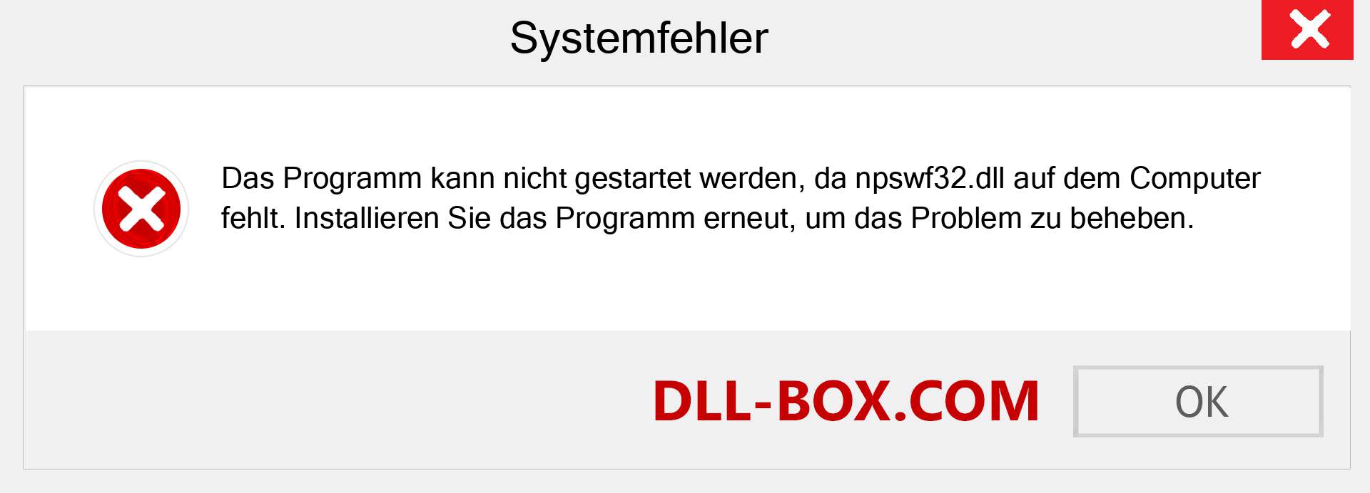 npswf32.dll-Datei fehlt?. Download für Windows 7, 8, 10 - Fix npswf32 dll Missing Error unter Windows, Fotos, Bildern